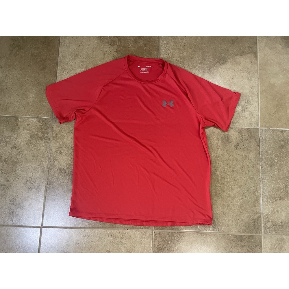 Under Armour The Tech Tee Short Sleeve Shirt Men's Sz XL Red Performance